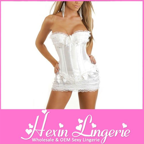 Free Shipping White Noble Sexy Corset Dress Women Fashion Sexy Lingerie LB4015