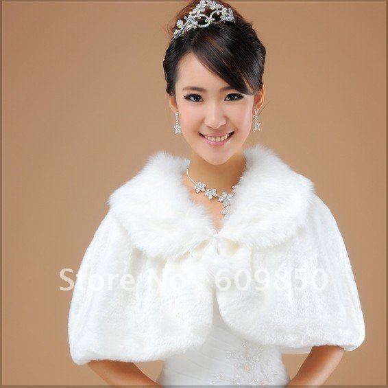 Free shipping white real  bridal wedding  shawl