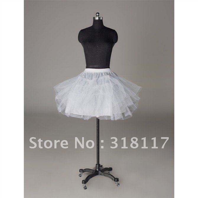 Free Shipping White Wedding bridesmaid prom Crinoline Bridal Underskirt /Petticoat Without Ring