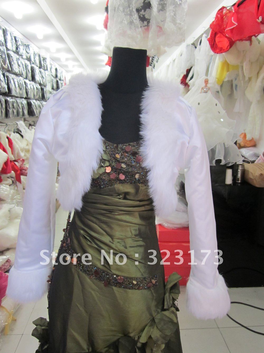 Free Shipping Whole Sale Faux Fur White&Ivory Wedding Jacket,Bridal Shawl, Bridal Wraps