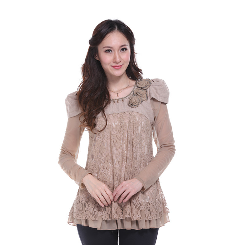 free shipping whole sales 2012 new  ladies winter woolen lace blouse