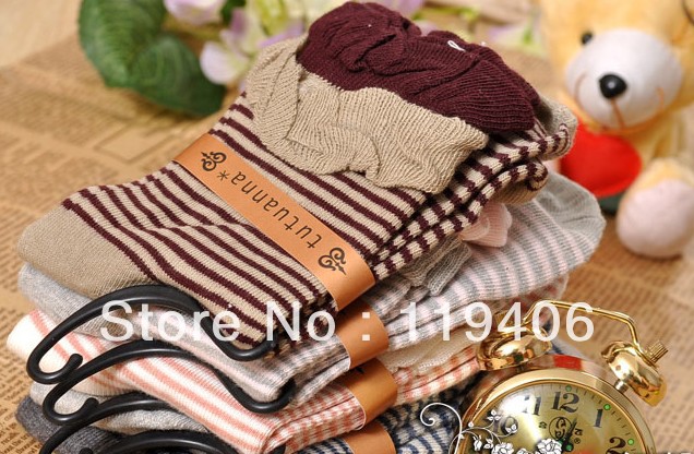 Free Shipping wholesale 100% cotton fashion Sweet laciness Women stripe short socks / sock slippers / female sock