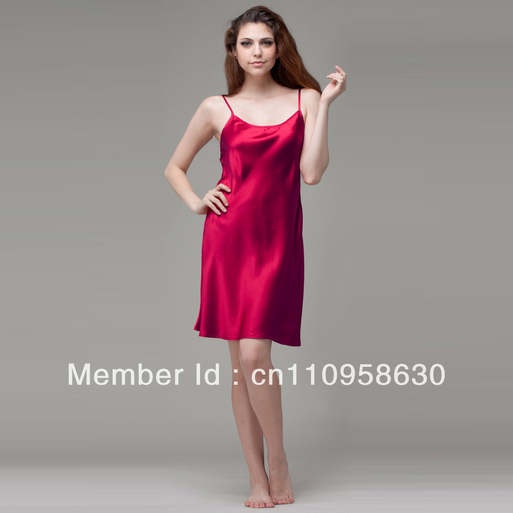 free shipping, wholesale--100% Silk women's silk chemise S286