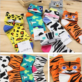 Free Shipping Wholesale 10Pairs/lot Cute Animal Pattern Socks Cotton Socks For Women