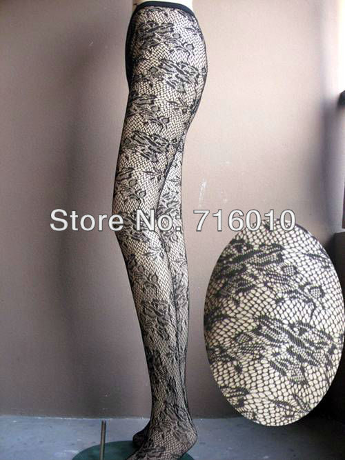 free shipping wholesale 10pc/lot fishnet pantyhose Non open-crotch pantynose Tights leggings women sexy pantihose flower 5374