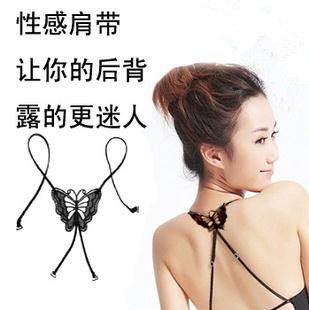 Free Shipping!!!Wholesale 10pcs/lot fashion polyester butterfly cross bra straps,women straps many colors#AC01