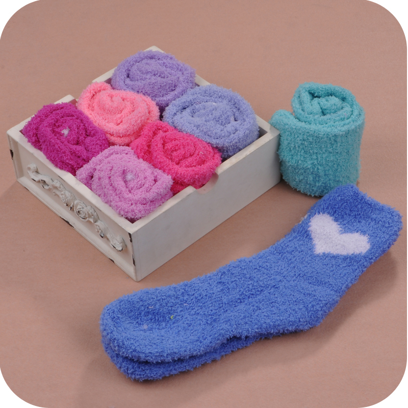 Free Shipping! Wholesale! 10pcs/lot Thermal thickening socks, Women's towel coral fleece floor plush socks