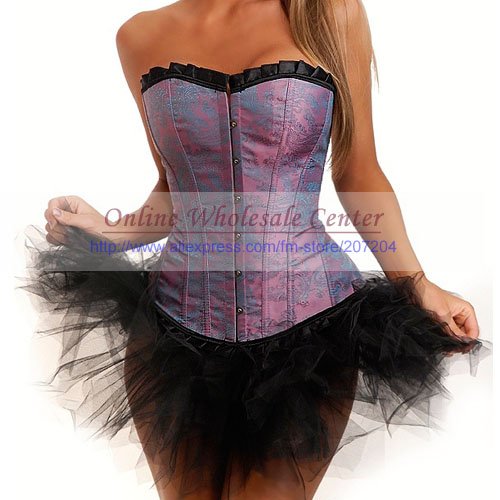 Free shipping Wholesale 2012 Lace up corsets + tutu Skirt Corsets Sexy Lingerie Costume Corset Bustier skirt  ladies' camisole