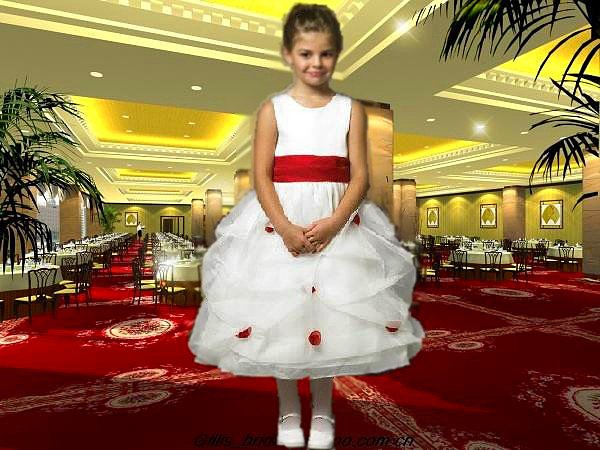 Free shipping Wholesale - 2012 Luxurious Flowers Girl Dresses White Satin Sash A-line Princes Dress Customs make
