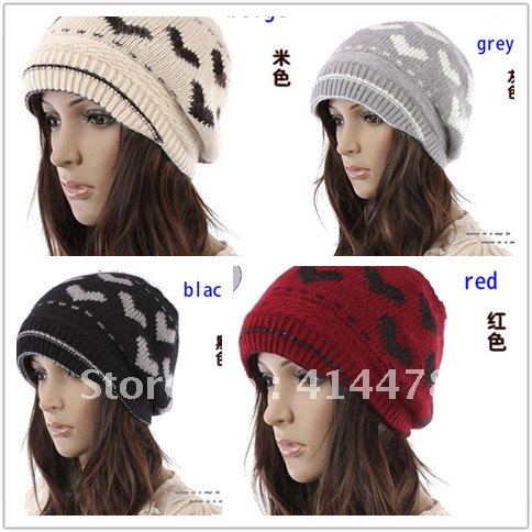Free Shipping!Wholesale 2012 New Arrival Ladies Knitted Beanie Hat,Fashion Worsted Winter Crochet Beanie Caps Women,Best Selling