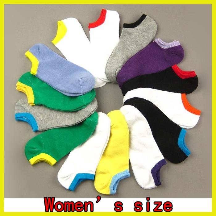 [Free shipping] Wholesale - 2012 New Arrival Women's Combed Cotton Sport Socks Candy Color Lovers Sock Slippers