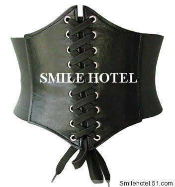 Free Shipping Wholesale 2012 New Fashion ladies' dress accesory Wide Stretchy leather faux Cummerbunds/Corset Belts 5-color