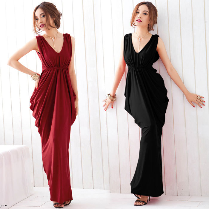 free shipping wholesale 2012 summer fashion stereo  big bow tie double v long design dress one-piece dress