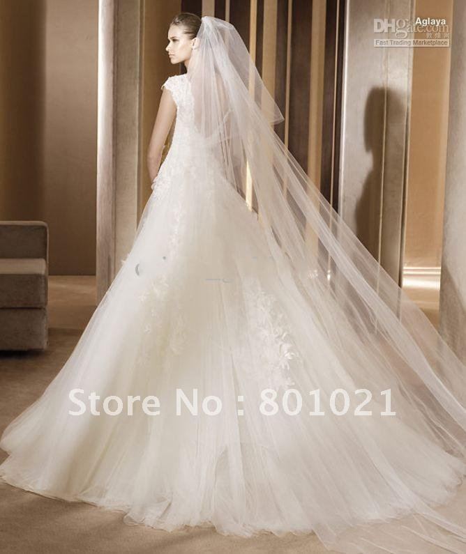 Free Shipping Wholesale - 2012 Tulle Wedding Bridal Veil For Bridal Dresses Prom Formal Gowns Veils Tiaras & Hair Accessories