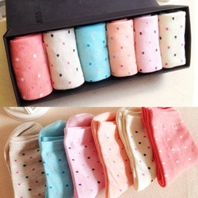 Free shipping wholesale 2013 new woman hot-selling spring thermal 100% cotton socks women's casual cute gift box socks