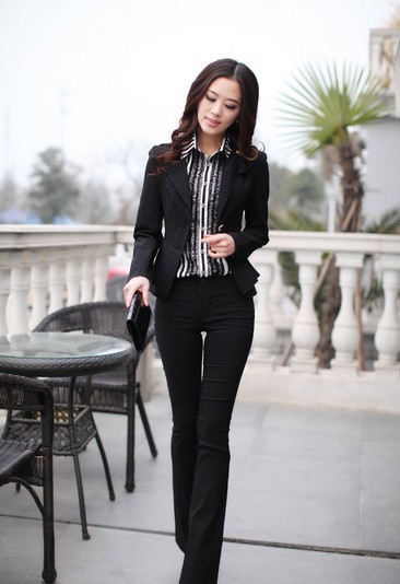 Free shipping wholesale 2013 spring and autumn solid color casual set /slim gentlewomen 's OL suits(jacket+pants)/3 color/M-XL