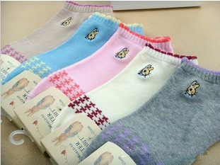 Free Shipping Wholesale 20pairs/lot Peter Rabbit Pattern Cotton Sock Slippers For Women