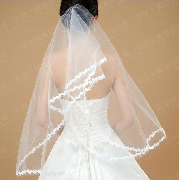 Free shipping Wholesale  20piece/lot sale Bridal Veil with Lace Edge/wedding veils bridal accesories, Wedding Dress Accessories
