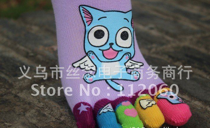 free shipping wholesale 24 pairs/lot cartoon Female high quality finger socks/  five toes socks