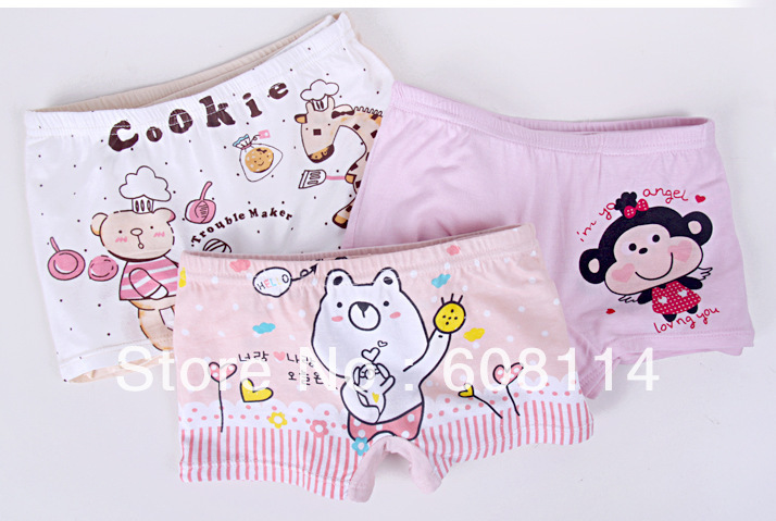 Free Shipping Wholesale( 24 pcs/lot) Modal Cartoon Gilrs' Underwear Kids Panties Children underwear