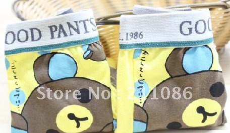 Free shipping wholesale 24pcs/lot cartoon bear pattern 100% cotton boy's underwear, children's briefs and boxer shorts