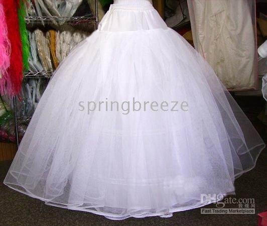 Free shipping !!  wholesale/3 hoop 2 layer organza White with train Wedding Crinoline Petticoat