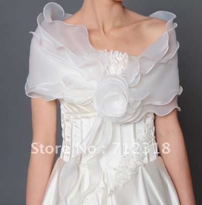 Free Shipping! Wholesale 3-layer handmade flower bride shawl wedding dress accessories