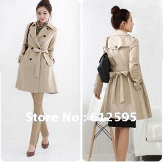 Free shipping wholesale 4 PCS/lot Corean style lady's trench coat wind proof coat women high quality outwear cozy windbreaker