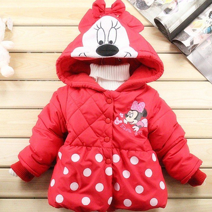 Free shipping,wholesale 4 piece! Mickey dot cartoon even cap children cotton-padded clothes/coat/clothing