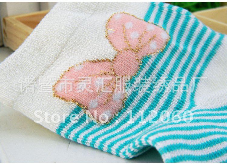 free shipping wholesale 40 pairs/lot Femal high quality Candy color stripe lovely cartoon socks pure cotton