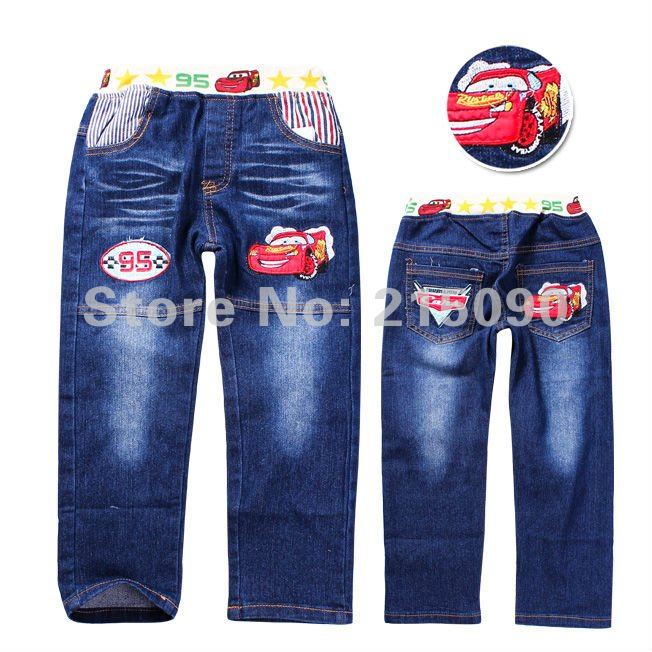 Free shipping,Wholesale 5pcs 2012 Boy's McQueen Cars design cotton jean boys trousers/ children's jeans baby denim pants autumn