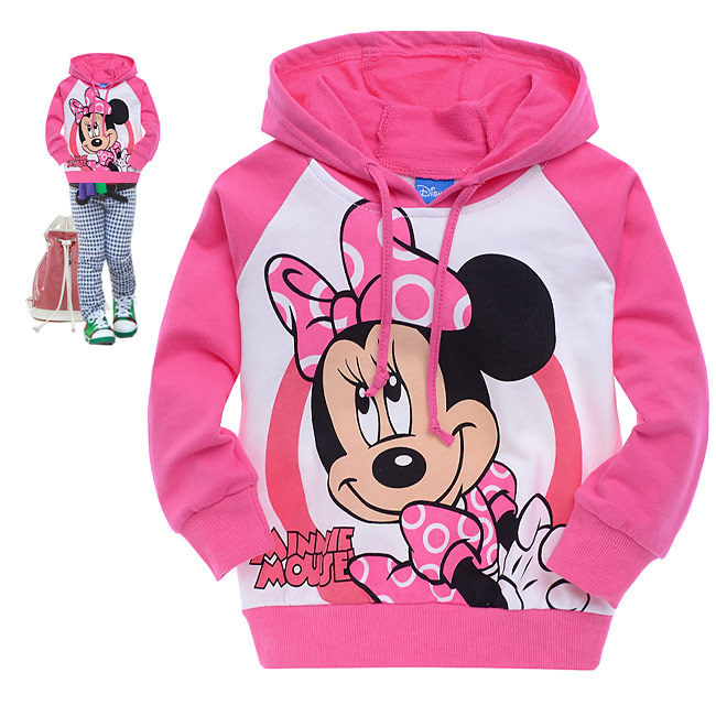 Free shipping, Wholesale 6pcs girl cute cartoon coat kids hooded jackets long sleeve outerwear soft cotton coat