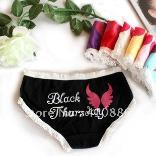 Free Shipping Wholesale 7 PCS/lot Sexy Cotton Women Panties Lace Briefs Fashion Rainbow 7 Days Week Underwear Multicolor