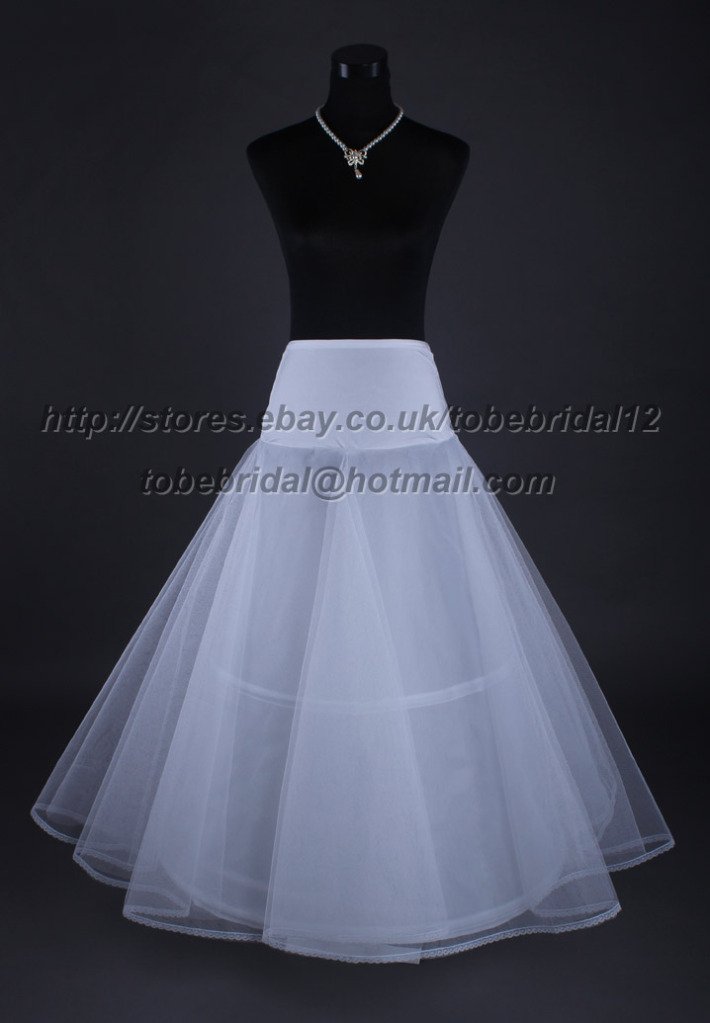 Free Shipping Wholesale A Line Lycra Waist 2 HOOP Wedding Petticoat Bridal Petticoat