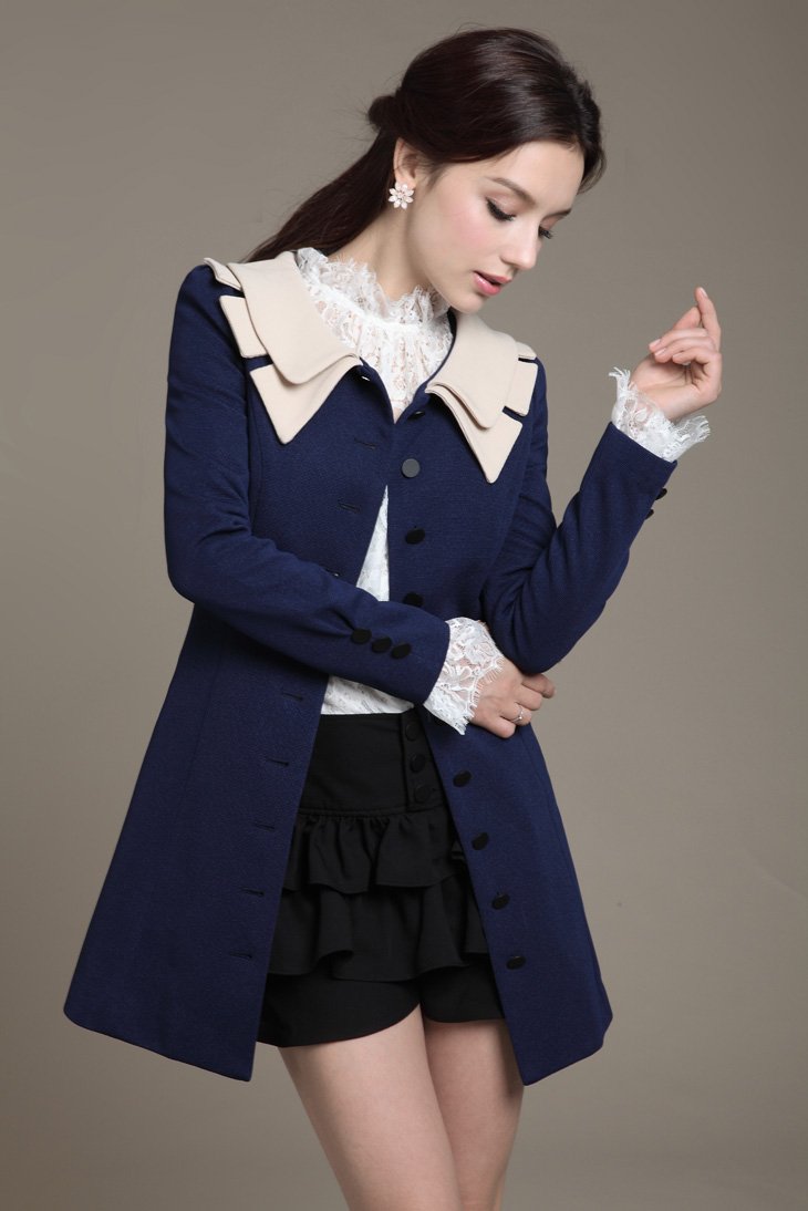 Free shipping wholesale and retail personalized lapel single-breasted Slim autumn and winter long coat jacket S / M / L / XL