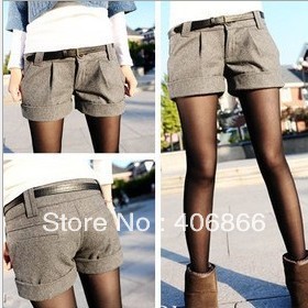 Free shipping wholesale Autumn Winter Women's Turn-Up Straight Boot Cut Plus Large Casual Shorts S-XXL