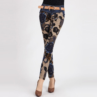 Free shipping Wholesale autumn women's fashion casual pants fancy jeans female skinny denim pants pencil trousers size 26-31