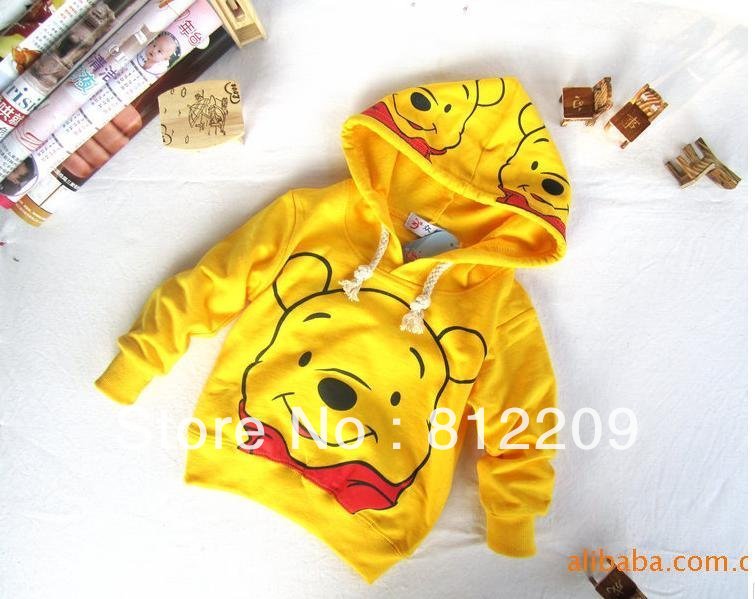 Free shipping,wholesale baby lovely pooh comfortable hood for spring and autumn,  C13074LI   hoodies,sweatshirt