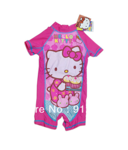 Free Shipping Wholesale branded 2013 Summer; children girl's cartoon Hello kitty UV protection  swim wear