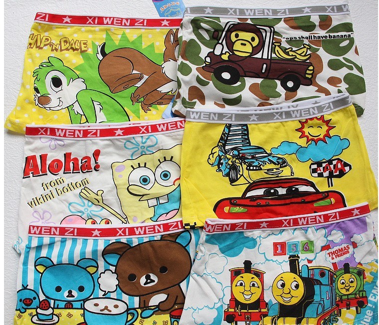 free shipping!Wholesale cartoon children underwear panties clothing girls boys boxers shorts mix color kids underpants 10pcs/lot