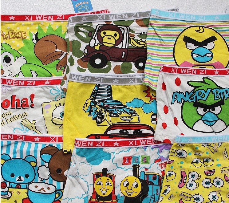 free shipping!Wholesale cartoon children underwear panties clothing girls boys boxers shorts mix color kids underpants 10pcs/lot