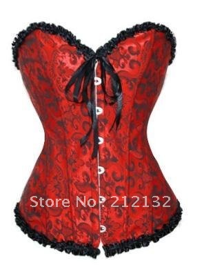 Free Shipping Wholesale Corset Sexy corset Overbust Corset Sexy Busiter Sexy Lingerie S-2XL (W1002-6)