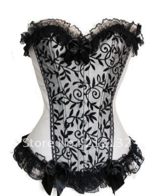 Free Shipping Wholesale Corset Sexy corset Overbust Corset Sexy Busiter Sexy Lingerie S-2XL (W1003-2)