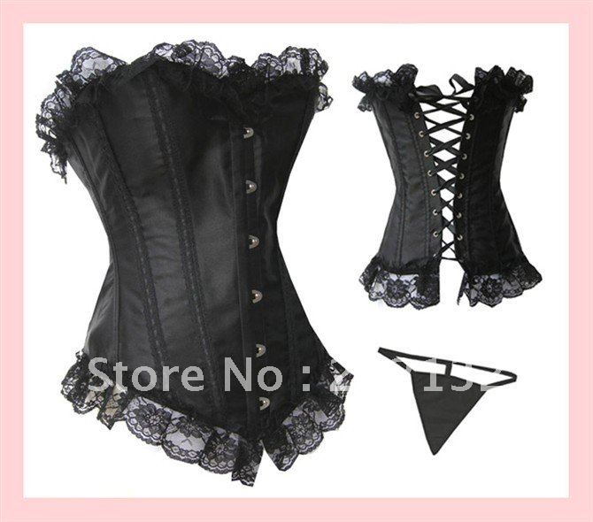 Free Shipping Wholesale Corset Sexy corset Overbust Corset Sexy Busiter Sexy Lingerie S-2XL (W1009-3)