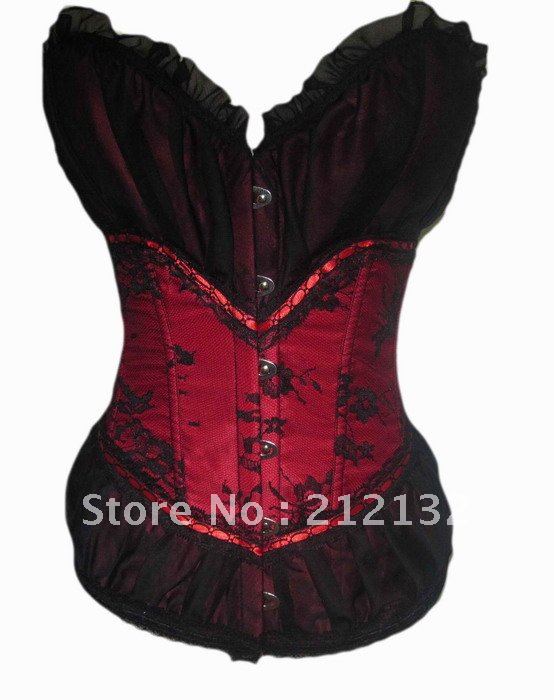 Free Shipping Wholesale Corset Sexy corset Overbust Corset Sexy Busiter Sexy Lingerie S-2XL (W1013-1)