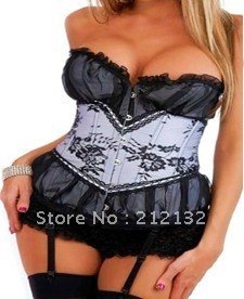 Free Shipping Wholesale Corset Sexy corset Overbust Corset Sexy Busiter Sexy Lingerie S-2XL (W1013-2)