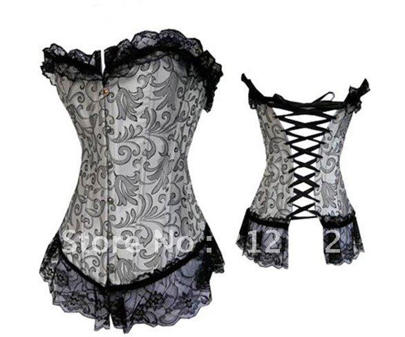 Free Shipping Wholesale Corset Sexy corset Overbust Corset Sexy Busiter Sexy Lingerie S-2XL (W1033)
