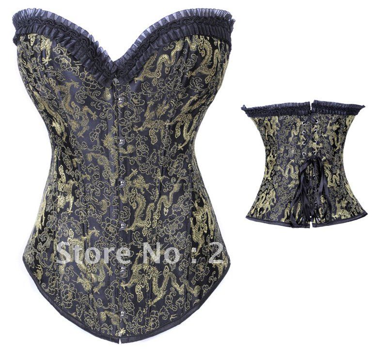 Free Shipping Wholesale Corset Sexy corset Overbust Corset Sexy Busiter Sexy Lingerie S-2XL (W1053)