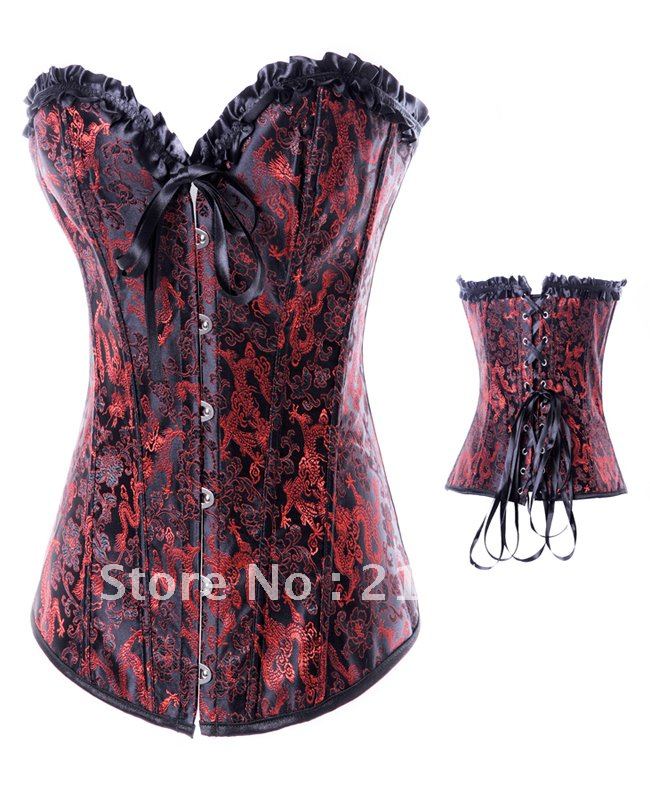 Free Shipping Wholesale Corset Sexy corset Overbust Corset Sexy Busiter Sexy Lingerie S-2XL (W1054)