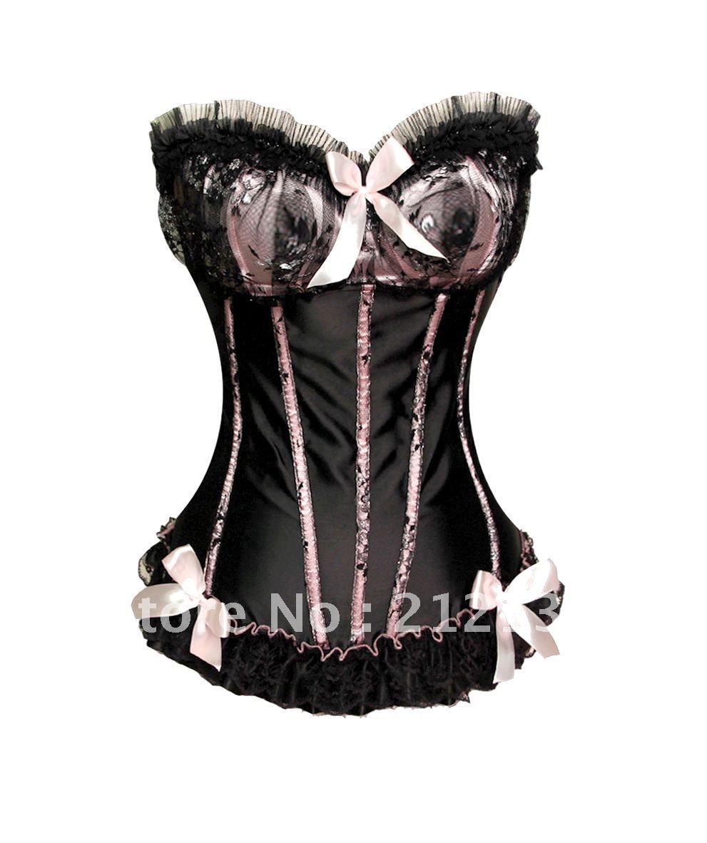 Free Shipping Wholesale Corset Sexy corset Overbust Corset Sexy Busiter Sexy Lingerie S-2XL (W1061)